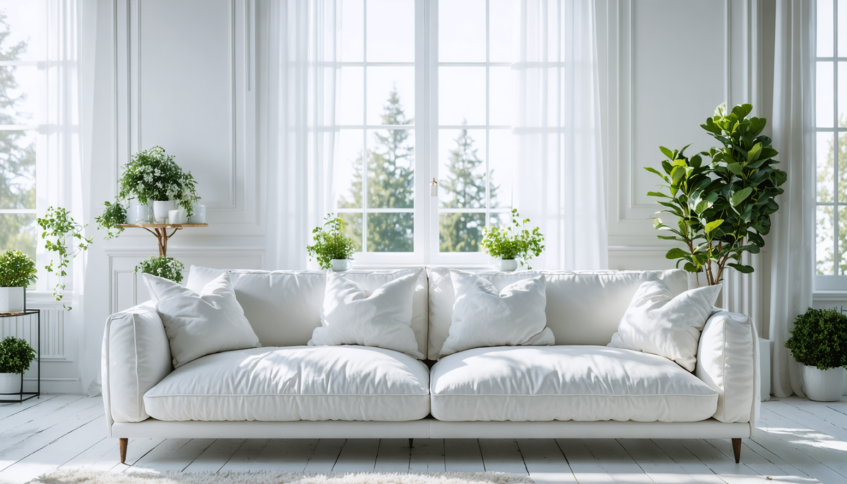 découvrez comment un canapé blanc apporte une touche d'élégance intemporelle et illumine votre salon avec charme et douceur.