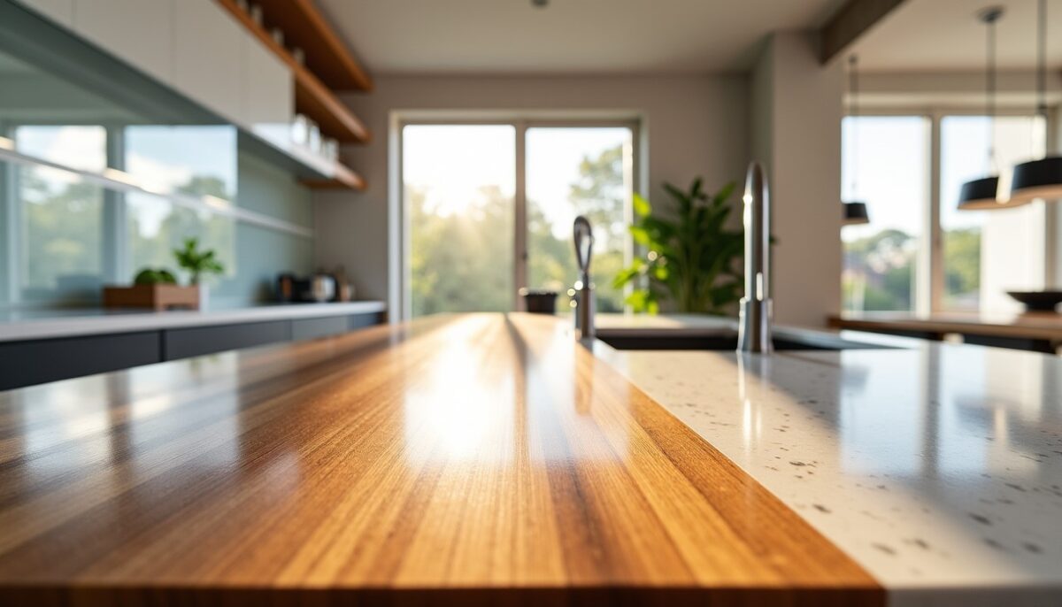 Comment harmoniser la faïence de votre crédence avec un plan de travail en bois ou en quartz ?